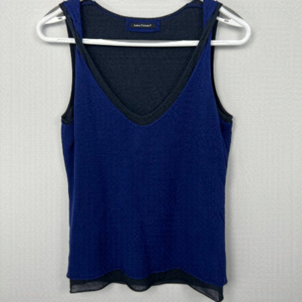 𝅺euc Luisa Cerano, Size M, Black and Blue intertwining tank top